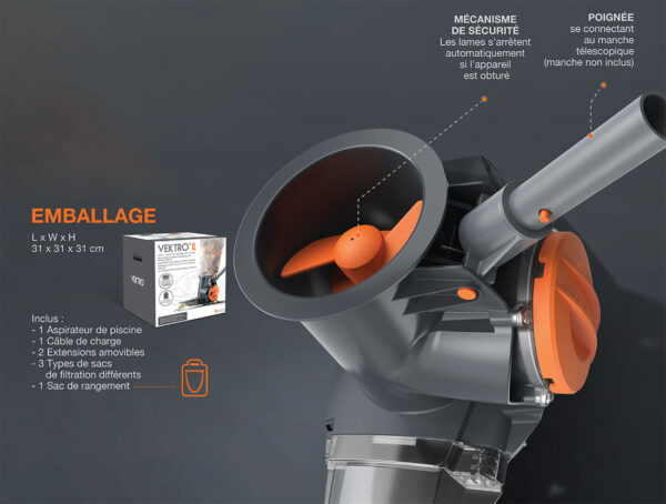 Aspirateur de piscine et spa à batterie Vektro XL - Kokido – Image 3