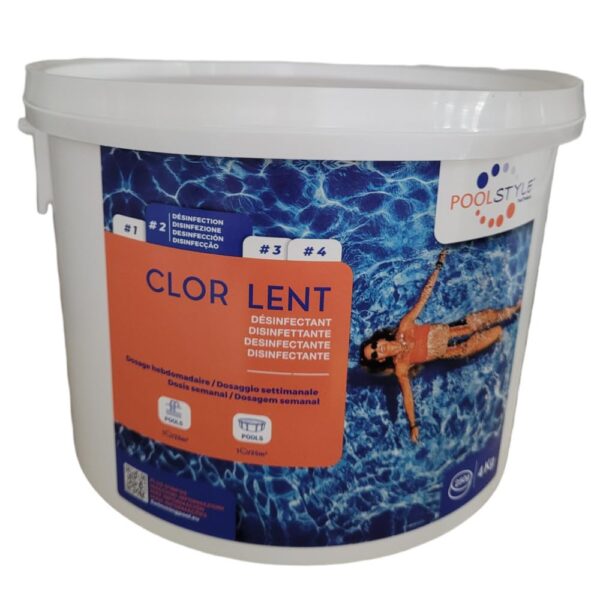 Seau de 4kg de Chlore long Poolstyle tablettes 250 g C/4 P/72