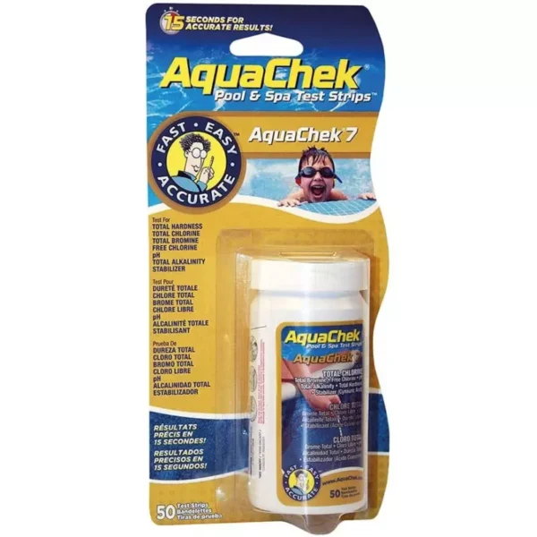 Boîte de 50 bandelettes d'analyse AquaChek 7-en-1 piscine et spa